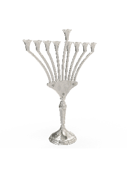חנוכייה עם זרועות מעוקלות ונרות בצורת פתוח , חנוכה מודרני מ